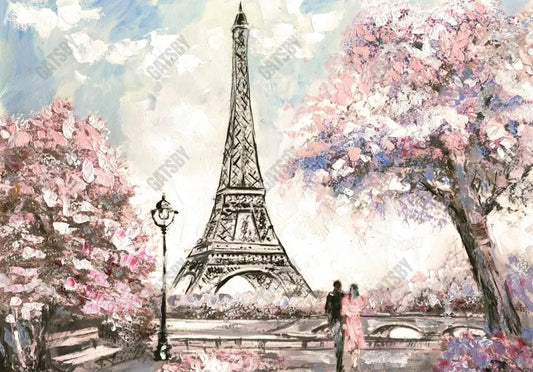 Gatsby Painting Eiffel Tower Photography Backdrop Gbsx-00721 - Gatsby Backdrop