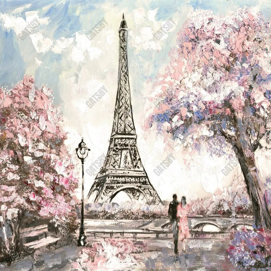 Gatsby Painting Eiffel Tower Photography Backdrop Gbsx-00721 - Gatsby Backdrop