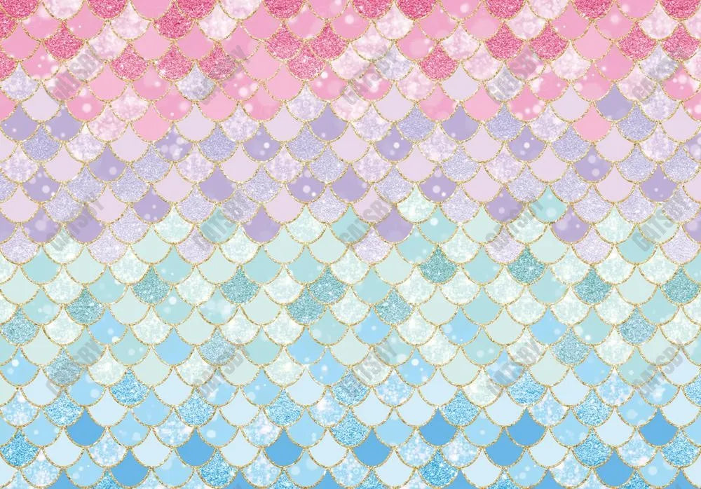 Gatsby Pastel Mermaid Scales Photography Backdrop GBSX-00013 - Gatsby Backdrop