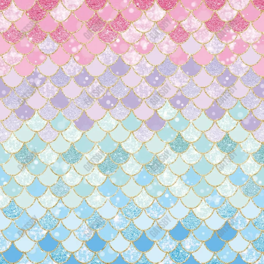 Gatsby Pastel Mermaid Scales Photography Backdrop GBSX-00013 - Gatsby Backdrop