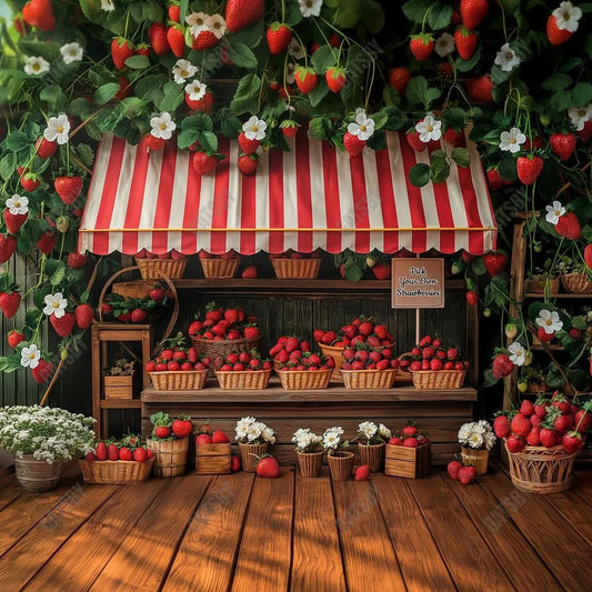 Gatsby Pick Your Own Strawberries Photography Backdrop GBSX-00081 - Gatsby Backdrop