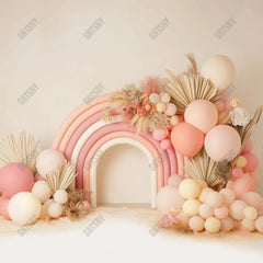 Gatsby Pink Boho Rainbow Arch Photography Backdrop Gbsx-00449 - Gatsby Backdrop