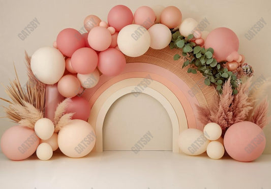 Gatsby Pink Boho Rainbow Arch Photography Backdrop Gbsx-00450 - Gatsby Backdrop