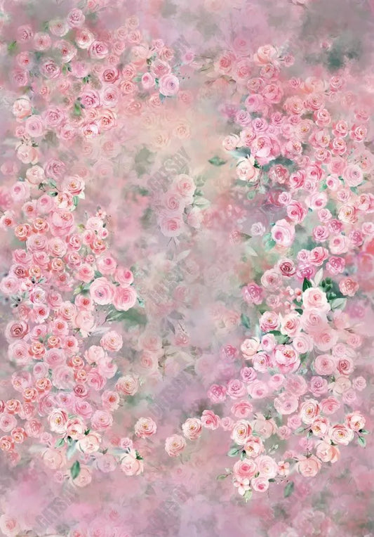 Gatsby Pink Floral Painting Photography Backdrop Gbsx-00611 - Gatsby Backdrop