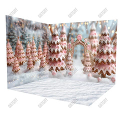 Gatsby Pink Gingerbread Forest Arch Room Set Backdrop GBSX-00034&GBSX-99859&GBSX-99783 - Gatsby Backdrop