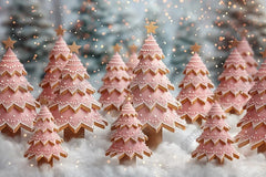 Gatsby Pink Gingerbread Tree Farm Photography Backdrop GBSX-00034 - Gatsby Backdrop