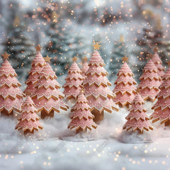 Gatsby Pink Gingerbread Tree Farm Photography Backdrop GBSX-00034 - Gatsby Backdrop