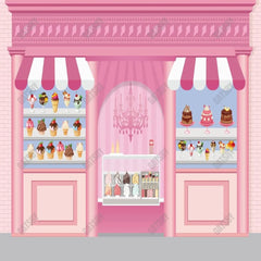 Gatsby Pink Ice Cream Shop Photography Backdrop Gbsx-00420 - Gatsby Backdrop