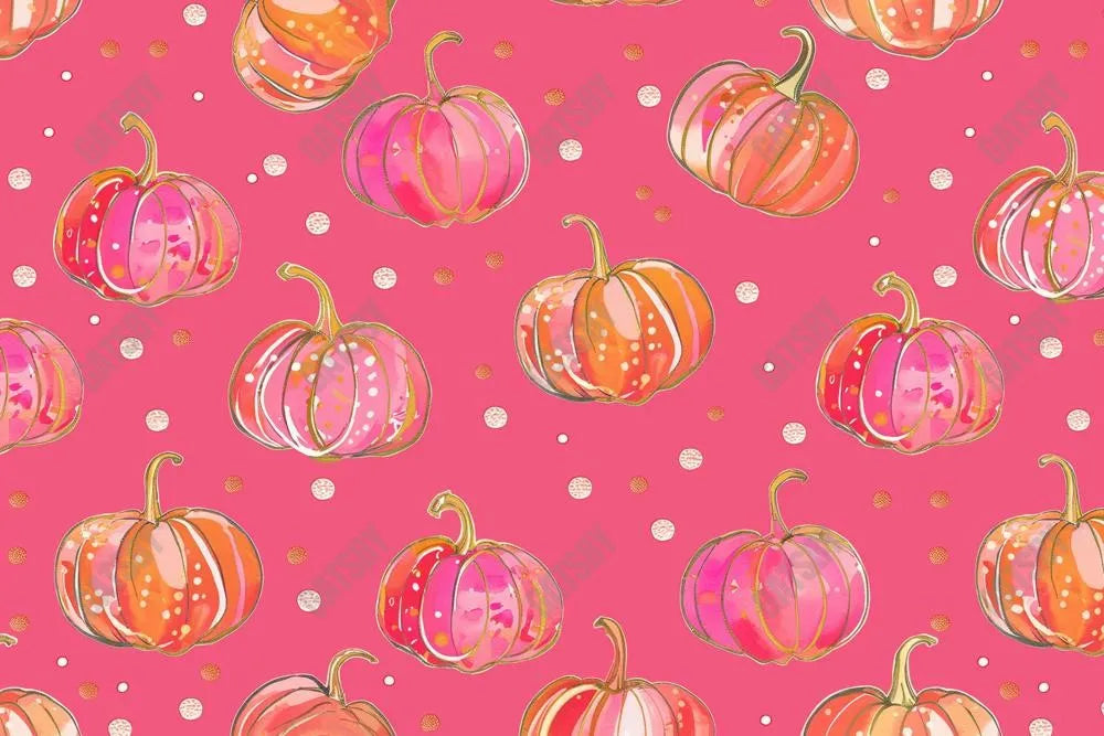 Gatsby Pink Pumpkin Pattern Photography Backdrop Gbsx-00518 - Gatsby Backdrop