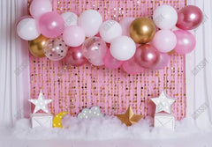 Gatsby Pink Star Balloons Photography Backdrop Gbsx-00399 - Gatsby Backdrop