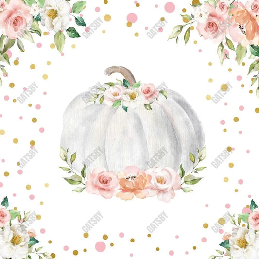 Gatsby Pumpkin Floral Photography Backdrop Gbsx-00494 - Gatsby Backdrop