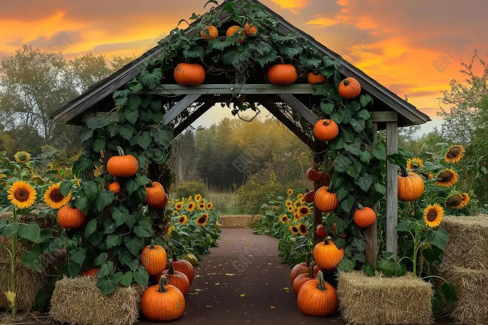 Gatsby Pumpkin House Photography Backdrop Gbsx-00303 - Gatsby Backdrop