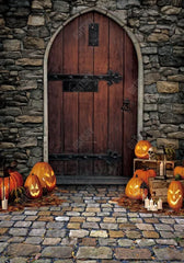 Gatsby Pumpkin Lanterns Door Photography Backdrop GBSX-00171 - Gatsby Backdrop