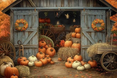 Gatsby Pumpkin Patch Barn Photography Backdrop Gbsx-00301 - Gatsby Backdrop