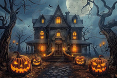 Gatsby Pumpkin Path House Photography Backdrop Gbsx-00631 - Gatsby Backdrop