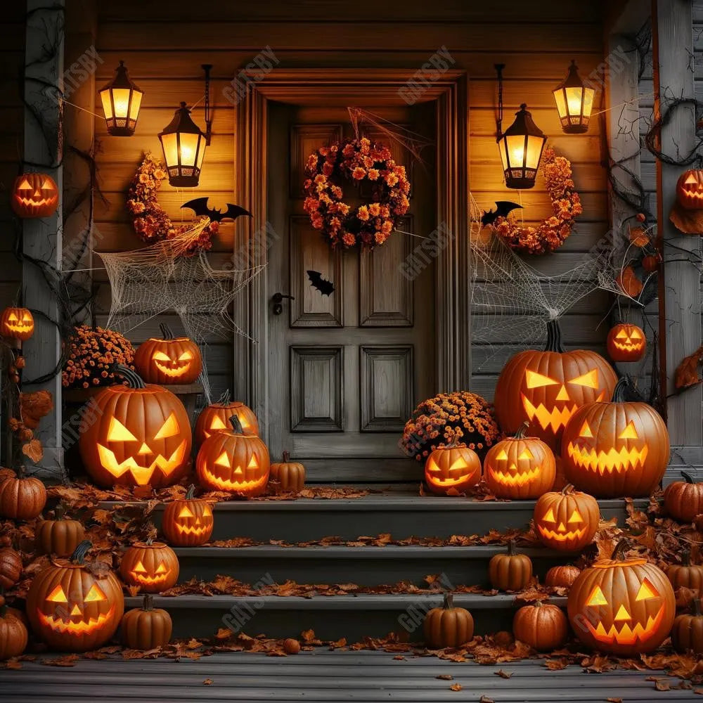 Gatsby Pumpkin Porch Photography Backdrop Gbsx-00554 - Gatsby Backdrop