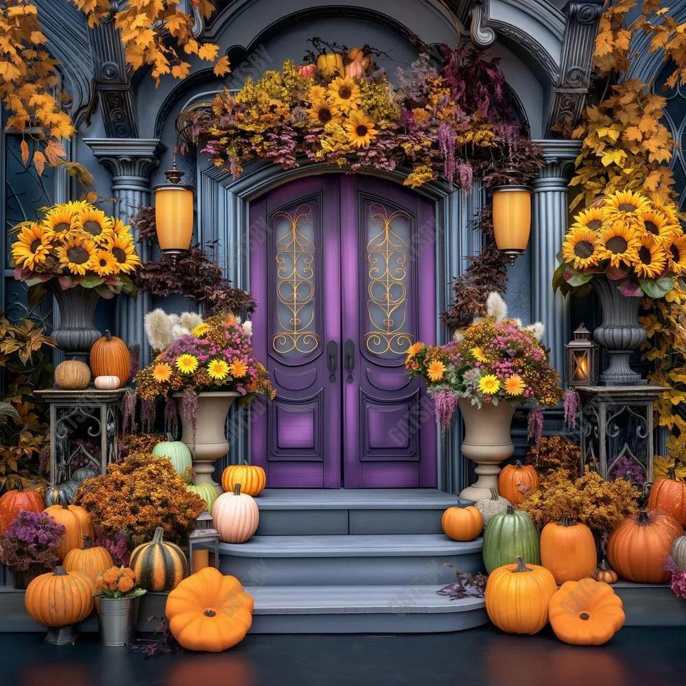 Gatsby Purple Autumn Door Photography Backdrop Gbsx-00803 - Gatsby Backdrop