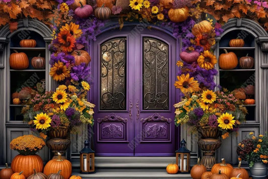 Gatsby Purple Autumn Door Photography Backdrop Gbsx-00804 - Gatsby Backdrop