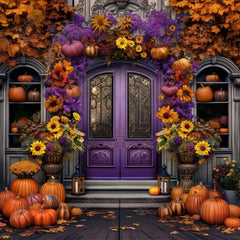 Gatsby Purple Autumn Door Photography Backdrop Gbsx-00804 - Gatsby Backdrop