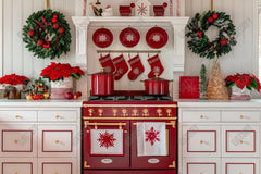 Gatsby Red And White Christmas Kitchen Photography Backdrop Gbsx-00912 - Gatsby Backdrop