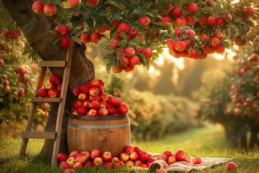 Gatsby Red Apple Orchard Photography Backdrop GBSX-00122 - Gatsby Backdrop