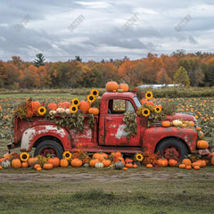 Gatsby Red Autumn Harvest Truck Photography Backdrop GBSX-00093 - Gatsby Backdrop