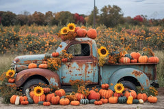 Gatsby Red Autumn Harvest Truck Photography Backdrop GBSX-00094 - Gatsby Backdrop