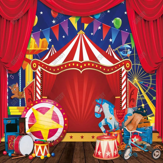 Gatsby Red Circus Tent Photography Backdrop Gbsx-00841 - Gatsby Backdrop