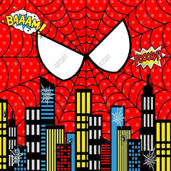 Gatsby Red Superhero Cityscape Photography Backdrop Gbsx-00688 - Gatsby Backdrop