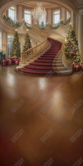 Gatsby Regal Christmas Staircase Photography Backdrop Gbsx-00192 - Gatsby Backdrop