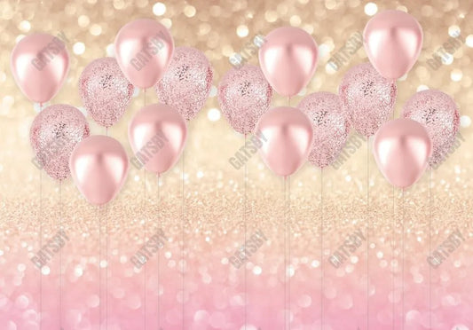 Gatsby Rose Gold Birthday Balloons Photography Backdrop Gbsx-00408 - Gatsby Backdrop