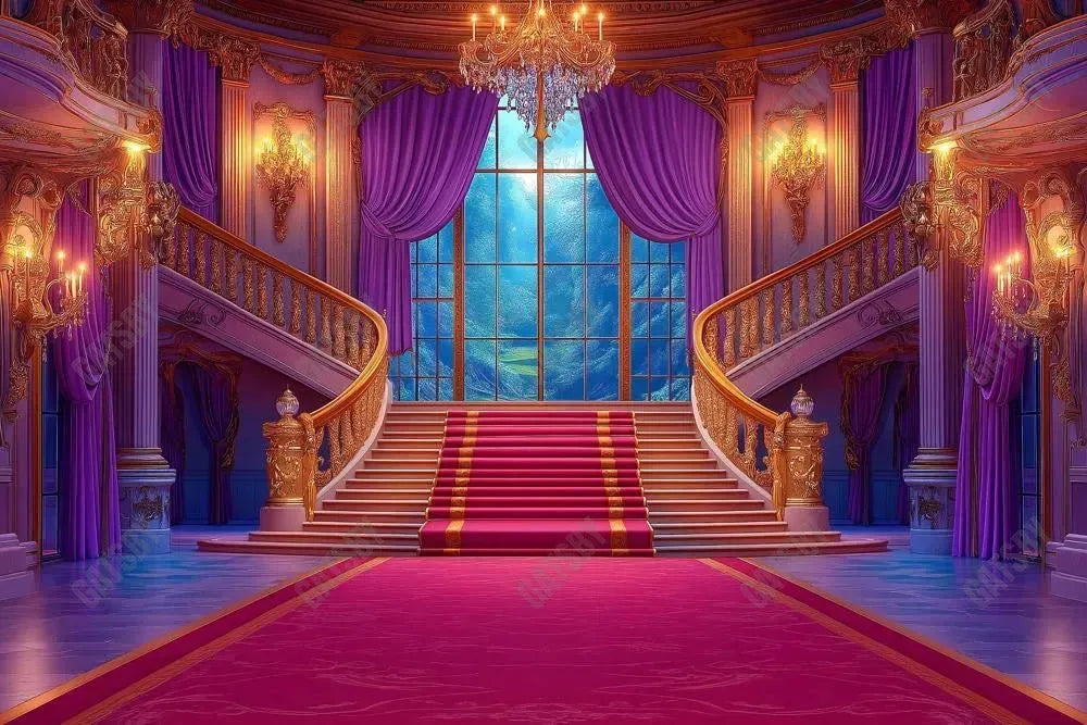 Gatsby Royal Castle Staircase Photography Backdrop Gbsx-01056 - Gatsby Backdrop