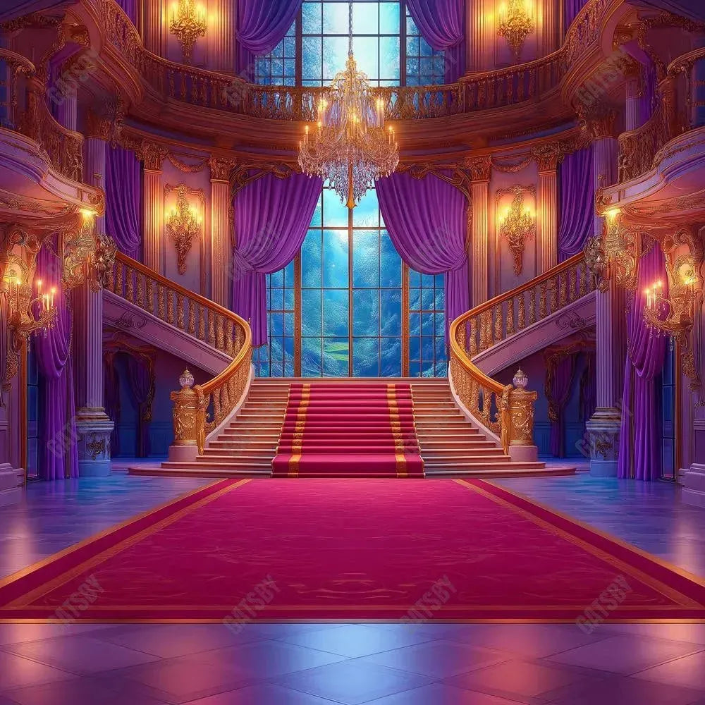 Gatsby Royal Castle Staircase Photography Backdrop Gbsx-01056 - Gatsby Backdrop