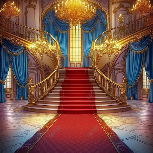 Gatsby Royal Castle Staircase Photography Backdrop Gbsx-01057 - Gatsby Backdrop