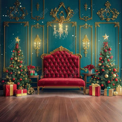 Gatsby Royal Christmas Red Headboard Photography Backdrop Gbsx-00880 - Gatsby Backdrop