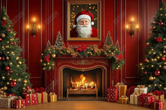 Gatsby Santa Claus Christmas Fireplace Photography Backdrop Gbsx-01048 - Gatsby Backdrop