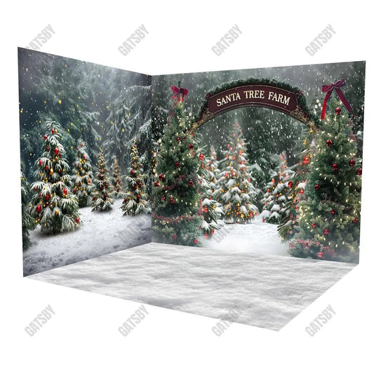 Gatsby Santa Tree Farm Room Set Backdrop GBSX-00021&GBSX-00020&GBSX-99970 - Gatsby Backdrop