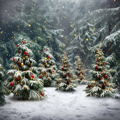 Gatsby Santa Village Forest Photography Backdrop GBSX-00021 - Gatsby Backdrop