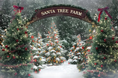 Gatsby Santa Village Tree Farm Photography Backdrop GBSX-00020 - Gatsby Backdrop