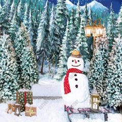 Gatsby Snowy Forest Snowman Photography Backdrop Gbsx-00689 - Gatsby Backdrop