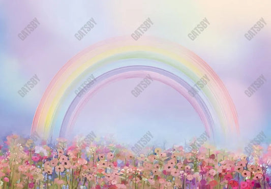 Gatsby Spring Rainbow Floral Photography Backdrop Gbsx-00680 - Gatsby Backdrop