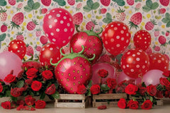 Gatsby Strawberry Balloons Photography Backdrop Gbsx-00296 - Gatsby Backdrop