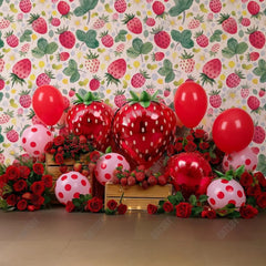 Gatsby Strawberry Balloons Photography Backdrop Gbsx-00297 - Gatsby Backdrop