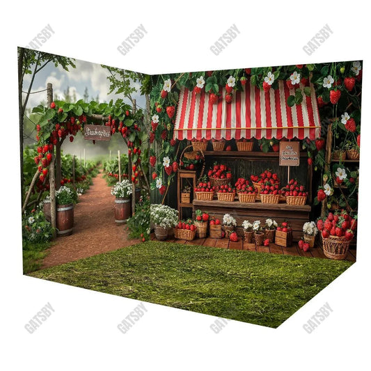 Gatsby Strawberry Farm Room Set Backdrop GBSX-00077&GBSX-00081&GBSX-99784 - Gatsby Backdrop