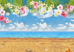 Gatsby Summer Beach Floral Photography Backdrop Gbsx-00339 - Gatsby Backdrop