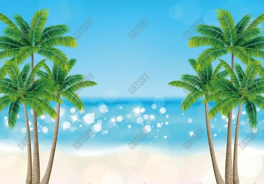 Gatsby Summer Beach Plam Trees Photography Backdrop Gbsx-00417 - Gatsby Backdrop