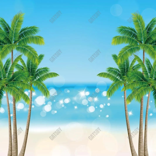 Gatsby Summer Beach Plam Trees Photography Backdrop Gbsx-00417 - Gatsby Backdrop