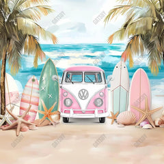 Gatsby Summer Beach Van Photography Backdrop GBSX-00038 - Gatsby Backdrop