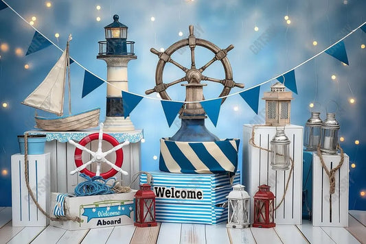 Gatsby Summer Nautical Aboard Photography Backdrop Gbsx-00759 - Gatsby Backdrop