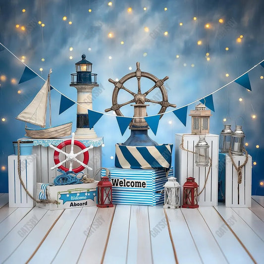 Gatsby Summer Nautical Aboard Photography Backdrop Gbsx-00759 - Gatsby Backdrop